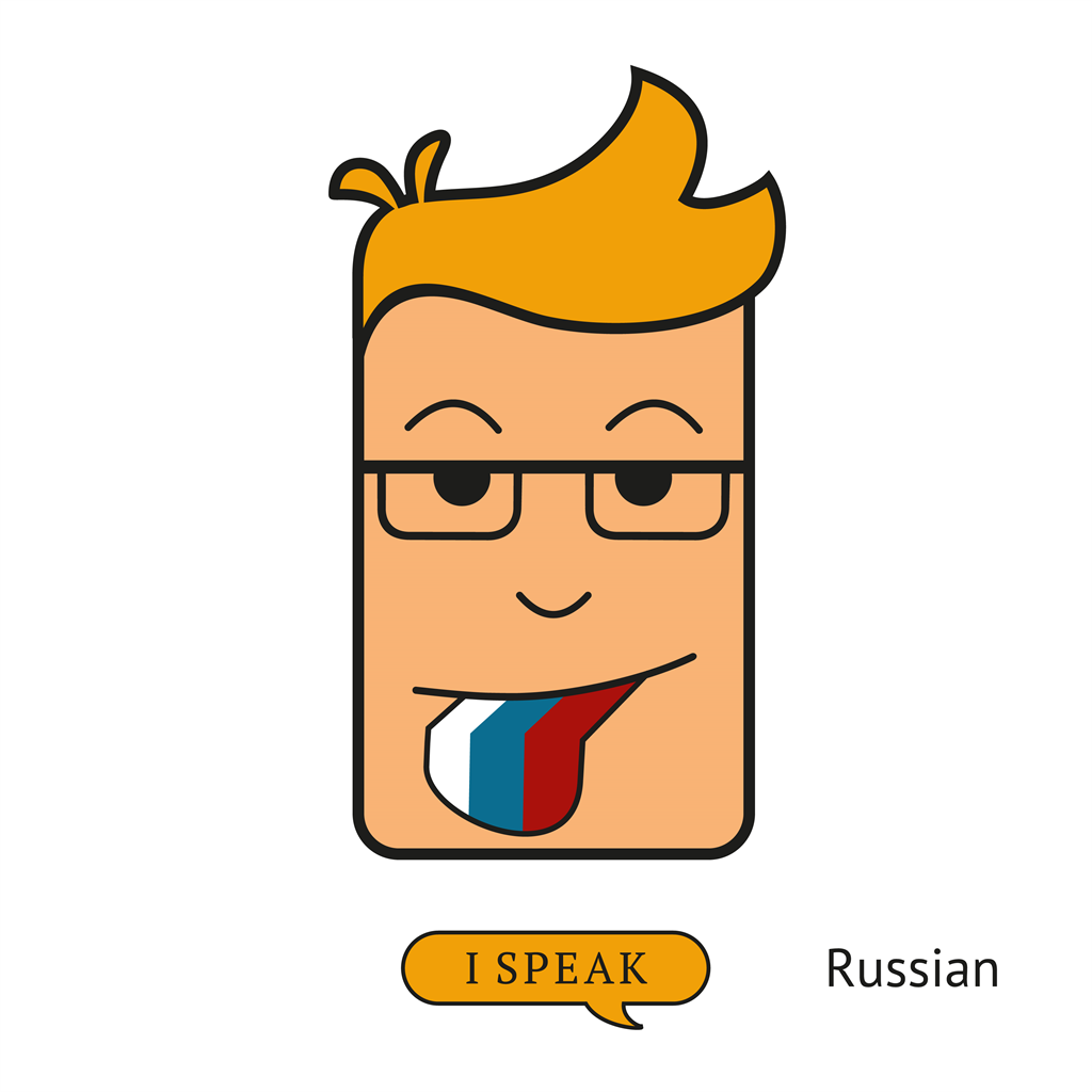 He speaks russian. Speak Russian vector.